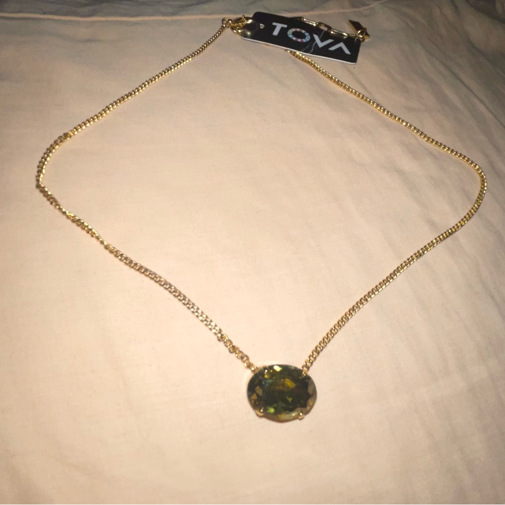 Tova Mega Iza Necklace Antique Gold Chocolate. New!
